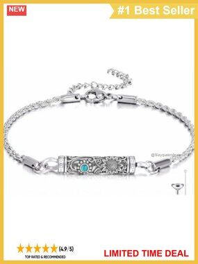 Urn Bracelet for Ashes Women Hypoallergenic Sunflower Keepsake Memorial Gift
